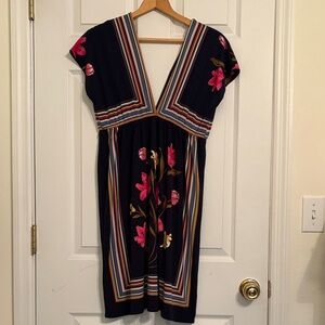 Forever 21 Navy and Pink Floral Mini Dress